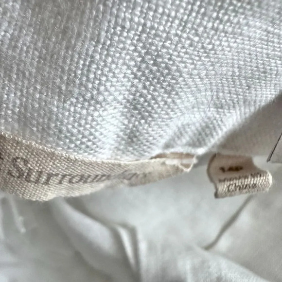 SOFT SURROUNDINGS | NWT White Cropped Wide Leg Pants 100% Linen | Size 14 Petite - Picture 9 of 10